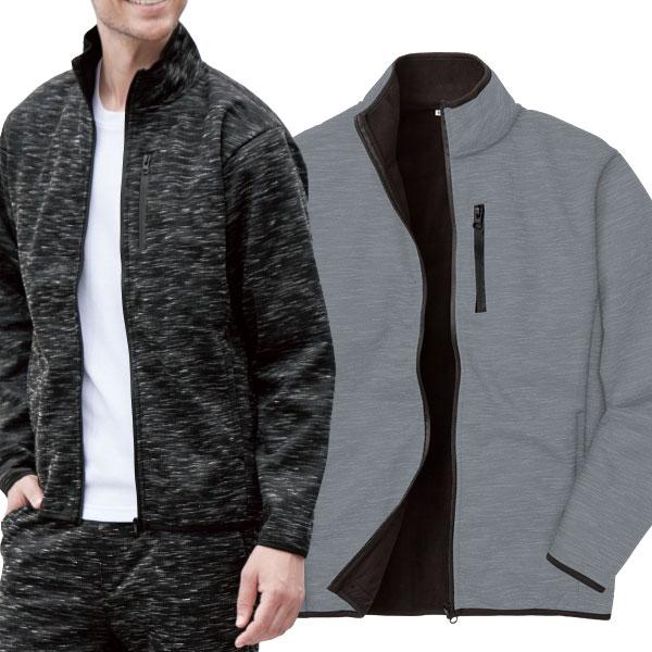 防風裏フリースZIPブルゾン 部屋着 外出用アウター メンズ 秋冬春 40代