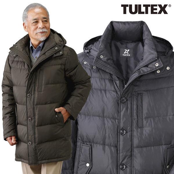 TULTEX タルテックス フード付きダウンハーフコート 秋冬 40代 50代 60