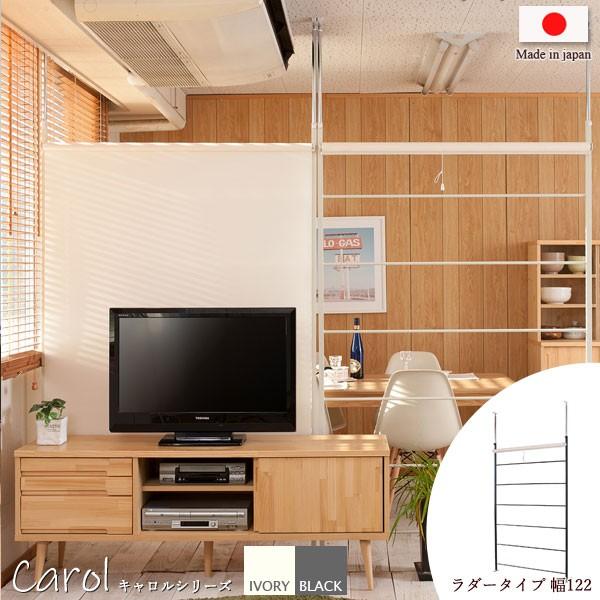 つっぱり式ロールスクリーン付ラダーラック間仕切り