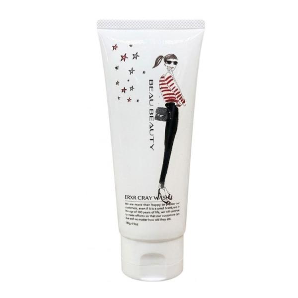 BEAU BEAUTY ERXR クレイウォッシュ 洗顔フォーム 140g クレイ洗顔 CICA 泥洗顔 濃密泡 沖縄産海シルト 保湿 美容成分92％ 敏感肌 低刺激 無添加 日本製