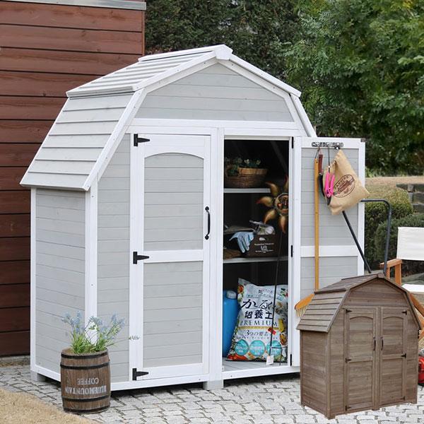 木製収納庫 物置 木製 小屋 倉庫 幅161cm 奥行90cm 高さ187cm