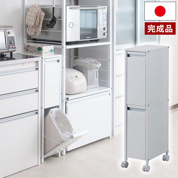 スチール製ダストボックス 分別ゴミ箱 9リットル 2分別 幅20cm
