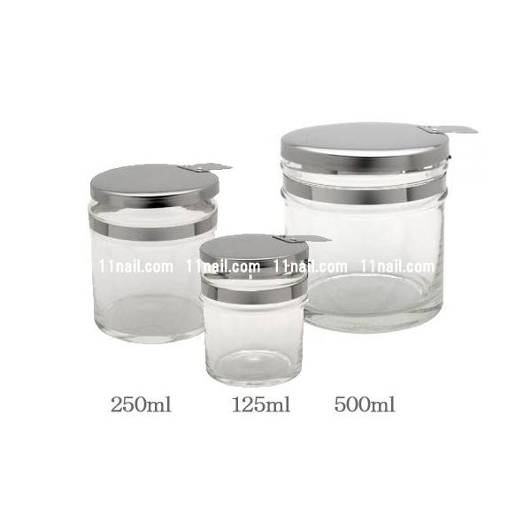 ふた付ガラスケース・万能壺(500mL/Lサイズ)ワイプコットン