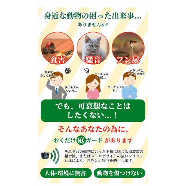 5 Off特典中猫よけ 超音波動物撃退器 猫よけ対策 超音波 スズメ撃退 ネズミ 超音波 コウモリよけ対策 鳩よけ対策 糞被害対策 Buyee Buyee Japanese Proxy Service Buy From Japan Bot Online