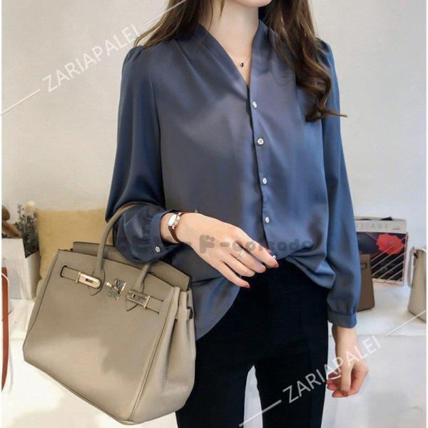 ブラウス レディース 長袖 秋冬 シャツ トップス シフォンシャツ オフィス きれいめ 大きいサイズ 30代 40代 50代 おしゃれ