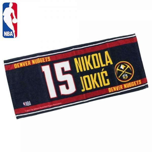 NBAオフィシャルライセンス商品デンバー・ナゲッツ、ニコラ・ヨキッチ選手のフェイスタオルサイズ 縦33cm×横77cm(弊社スタッフによる採寸)