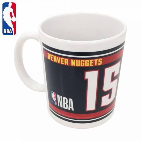 NBAオフィシャルライセンス商品デンバー・ナゲッツ、ニコラ・ヨキッチ選手のマグカップサイズ:直径8cm×高さ10cm(弊社スタッフによる採寸)