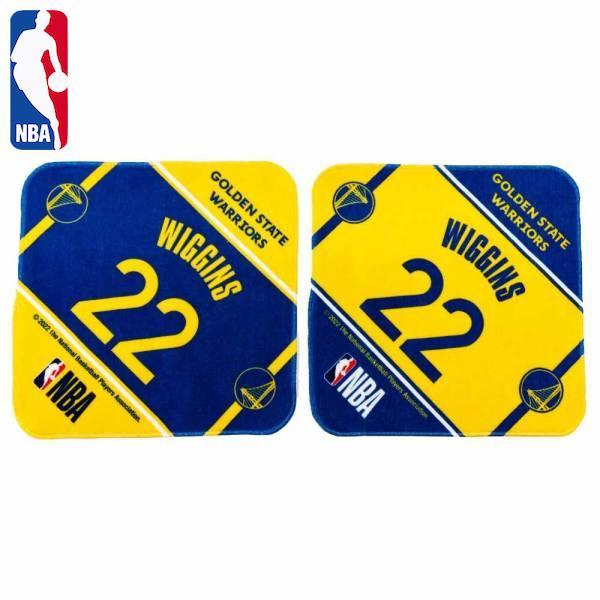 NBAオフィシャルライセンス商品ウォリアーズ、アンドリュー・ウィギンズ選手の背番号入り2枚セットのミニタオル。素材:綿100%サイズ:縦20cm×横20cm