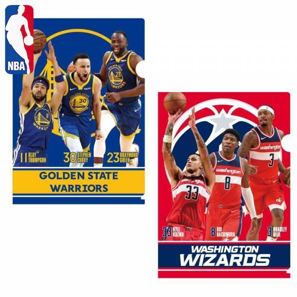 NBA プレーヤー クリアファイル 2枚セット NBA53016 ( バスケ NBAグッズ バスケグッズ ファングッズ 文房具 学校 子供 プレゼント カリー トンプソン 八村 塁 )