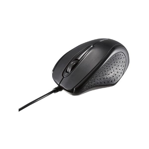 有線IR LEDマウス 3ボタンタイプ 簡易パッケージモデル ブラック BSMRU21BKZ