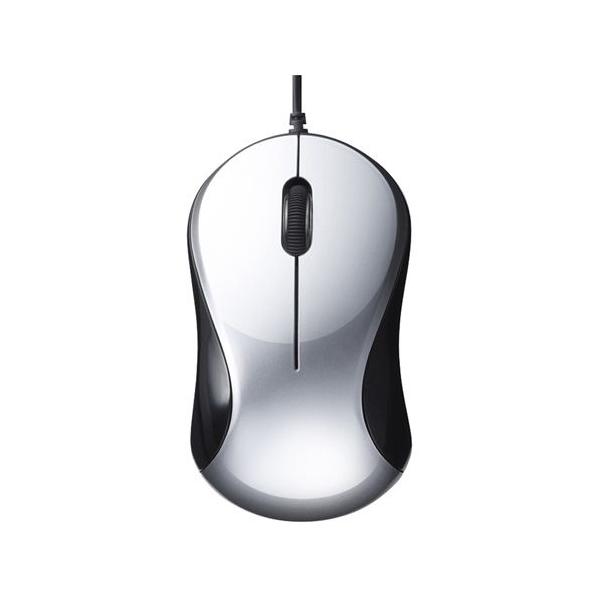 有線 BlueLED 静音 3ボタンマウス シルバー BSMBU100SV