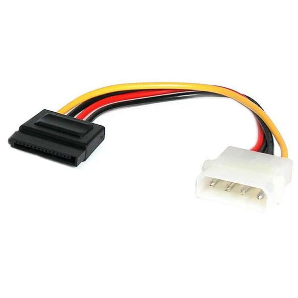 15cm ペリフェラル電源コネクタ(4ピン)ーSATA電源コネクタ(15ピン)変換アダプタ SATAPOWADAP