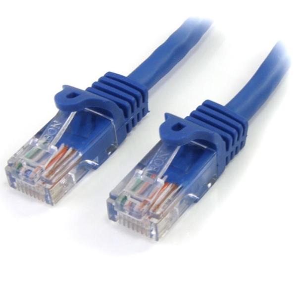 3m カテゴリー5e LANケーブル ブルー RJ45コネクタ(ツメ折れ防止カバー付き) イーサネット対応Cat5e UTPケーブル 45PAT3MBL