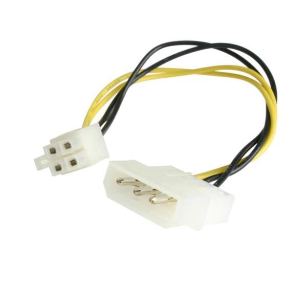15cm ペリフェラル電源コネクタ(4ピン/オス) - ATX12V用電源(4ピン/オス)変換アダプタケーブル LP4P4ADAP