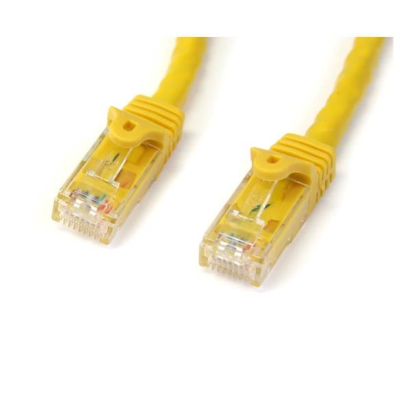 1m カテゴリー6 LANケーブル イエロー RJ45モールディングコネクタ(ツメ折れ防止カバー付き) ギガビットイーサネット対応Cat6 UTPケーブル N6PATC1MYL