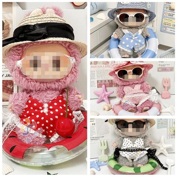 ラブブ専用 ハンドメイド ドール衣装 スイミングリング&サンダルセット|LABUBU 15cm 17cm 対応 4色
