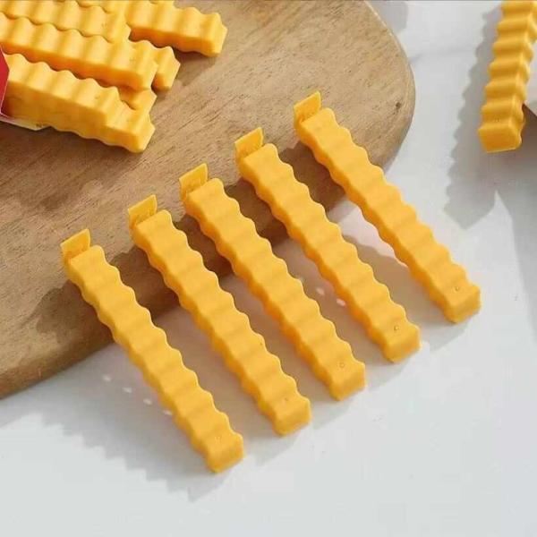 ポテトチップス型封口クリップ12個セット 磁石付き卓上置き両用 フードシーラー 食品保存グッズ