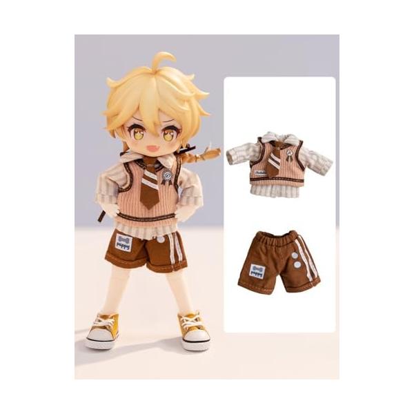オビツ11cm用 男の子制服セット 学ラン風 シャツ ネクタイ ウエストコート パンツ 1/12スケール ドール服