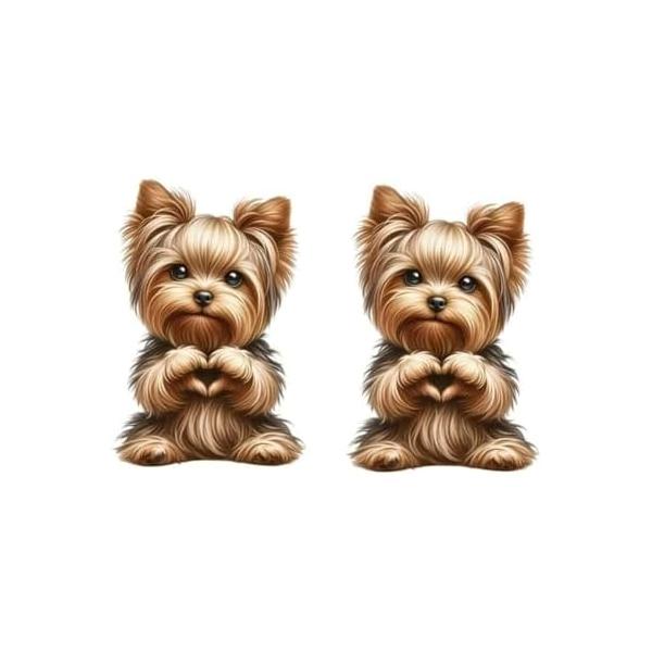ヨークシャーテリア犬 防水ステッカー 11x15cm PVCデカール 車・トラック・RV装飾