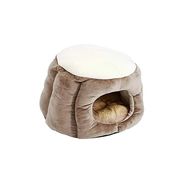 ドーム型の構造で保温性に優れた、冬用のペットハウスです。洗える設計で清潔を保てます。表地はスエード、詰め物は高弾力PP綿を使用しています。Mサイズ(幅約50cm×高さ約32cm×奥行約43cm)で、小型犬や猫に適しています。ドーム型とクッシ...