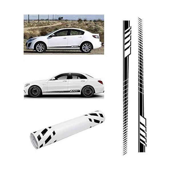 自動車ボディステッカー ロングストライプ サイドスカート装飾 ビニールデカール 高品質PVC素材
