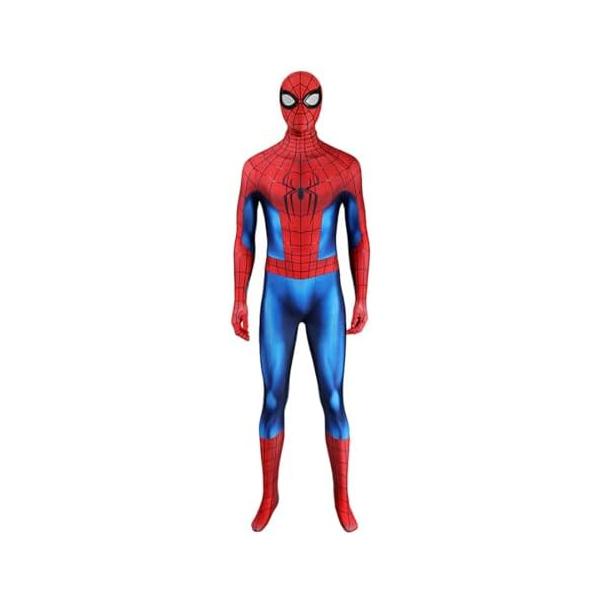 2026スーパーヒーロー映画風 コスプレ衣装 2点セット ボディースーツ フェイスマスク 大人用 ハロウィン仮装