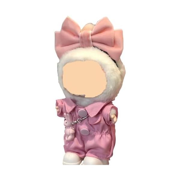 ラブブ17cm用着せ替え服 工装連体衣4点セット 人形服 ドール服 頭飾り