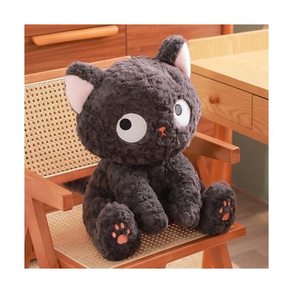 黒猫ぬいぐるみ 抱き枕 ふわふわクッション 小さいサイズ ポリエステル