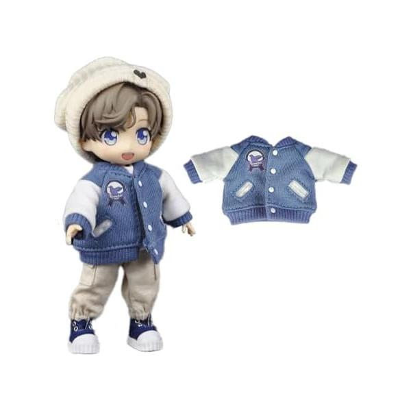 1/12スケール人形用野球ユニフォーム モリー用服 青色 GSC YMYドール対応 耐久性あり
