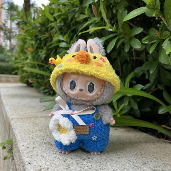 ウサギのぬいぐるみ デニムオーバーオール ぬいぐるみ服 20cm オーバーオール サロペット 紺デニム テディハウス