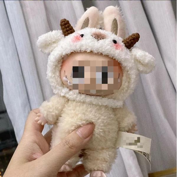 ウサギのぬいぐるみ デニムオーバーオール ぬいぐるみ服 20cm オーバーオール サロペット 紺デニム テディハウス