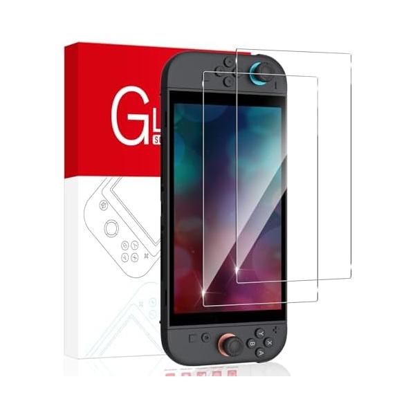 Switch 2 対応 強化ガラス保護フィルム 2枚セット 7.9インチ   9H硬度 高透過率 撥水撥油 衝撃吸収