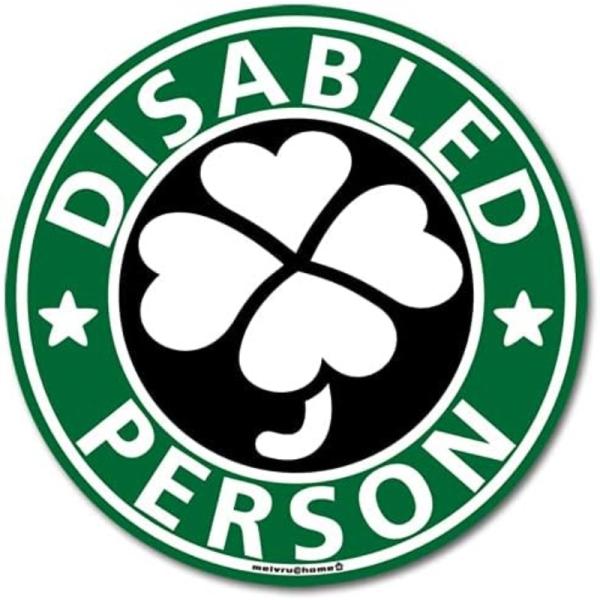 ステッカー 光沢ビニール 障害者理解促進 四つ葉のクローバー アクセシビリティシンボル|車・車椅子用