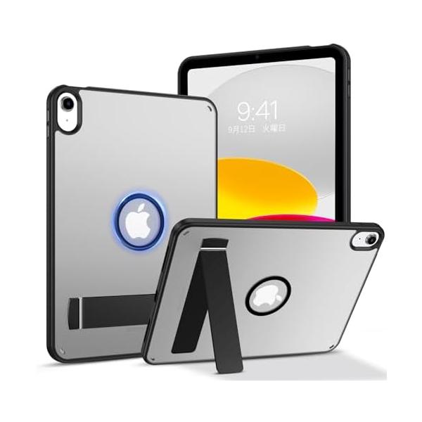 iPadケース 11/10世代 11インチ 2025/10.9インチ 2022 MagSafe対応 耐衝撃 MIL規格 スタンド機能 マット半透明 指紋防止 黒