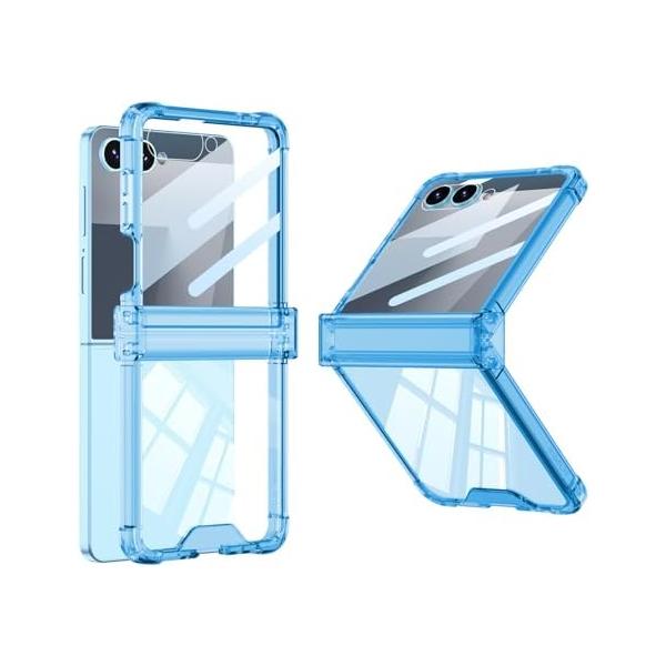Samsung Galaxy Z Flip7 SC-55F/SCG35用 クリアケース 黄ばみ防止 ヒンジ保護 一体型サブディスプレイフィルム付き 薄型