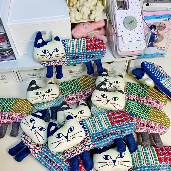 ペンケース レザー調 猫刺繍デザイン 多機能 コンパクト 文房具収納 メンズ レディース