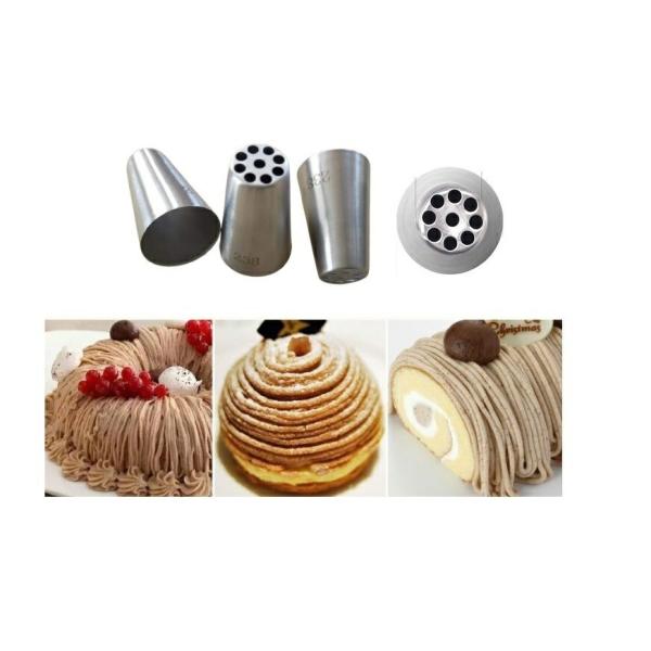 モンブラン絞り口金 9穴 ステンレス製 穴径3mm 製菓用口金 クリームケーキデコレーション