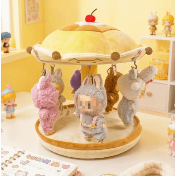 ラブブ専用ディスプレイケース 360°回転式メリーゴーランド 小屋風