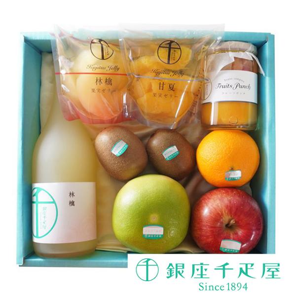 ・季節の果物おまかせ詰め合わせ(3,800円相当)・りんごジュース ×1・フルーツコンポート×1・果実ゼリー×2関連キーワード：銀座千疋屋,ギフト,高級フルーツ,通販,詰合せ,