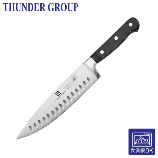 Thunder Group 牛刀 203mm シェフナイフ 包丁 食洗機対応 モリブデン バナジウム ステンレス鋼 ディンプル加工 両刃 業務用 SLKF310