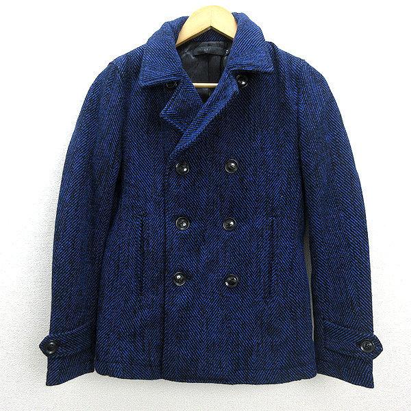 フーガ/FUGA ダブルボタンコート Pコート【44】紺MENS/116【中古 