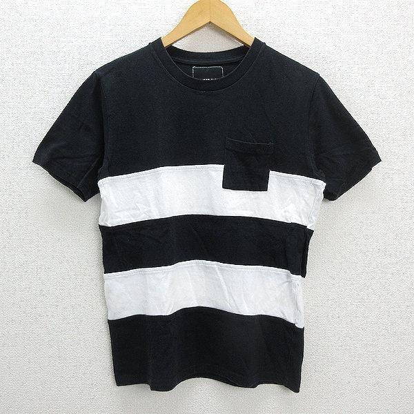Z□ナンバーナイン/NUMBER NINE DENIMボーダーTシャツ□白/黒【メンズM 