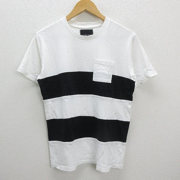 ナンバーナイン　白黒ボーダーＴ Z□ナンバーナイン/NUMBER(N)INE切り替えボーダー ポケットTシャツ□白