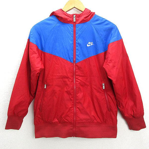 Z□ナイキ/ NIKE フーディーナイロンジャケットJKT□赤【レディースL