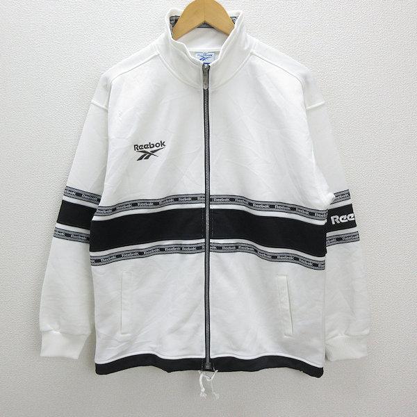Z□90年代・古着□リーボック/REEBOK トラックジャージ□白【メンズL 