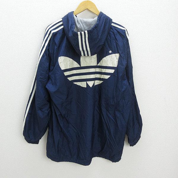 adidas アディダス 80s〜90s トレフォイル ナイロン　ビッグサイズ X☆80-90s・古着 アディダス/adidas ビッグトレフォイル フーディ