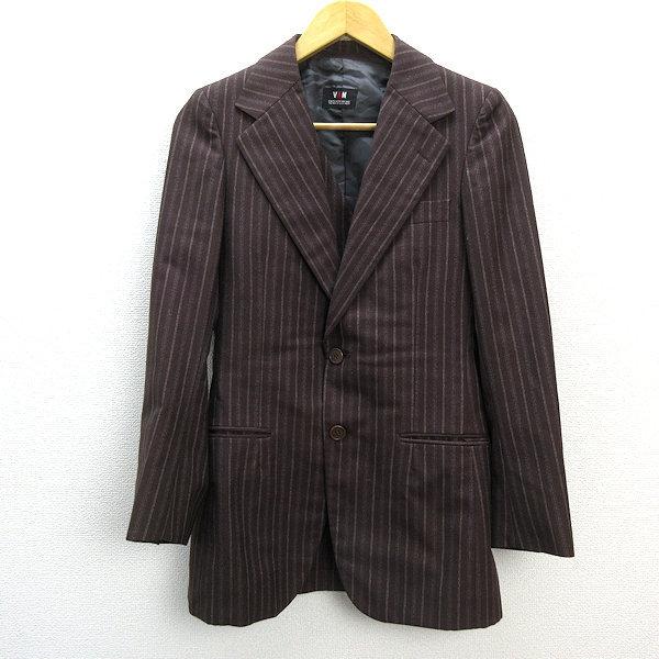 VAN JAC ストライプ テーラードジャケット LL Z□ヴァン/VAN JAC 2ピース ストライプ柄テーラードジャケット/ベスト