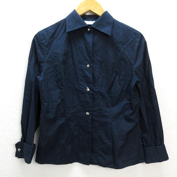 ☆値下げ☆PaulSmith レディース　40 長袖シャツ y□ポールスミス/ Poul Smith WOMEN 長袖シャツ/ブラウス□紺【40