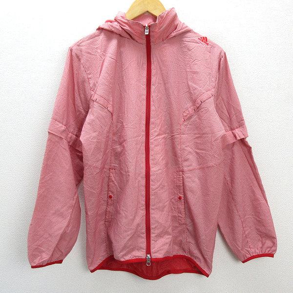 k□アディダス/adidas ギンガムチェック 長袖 フルジップウィンド