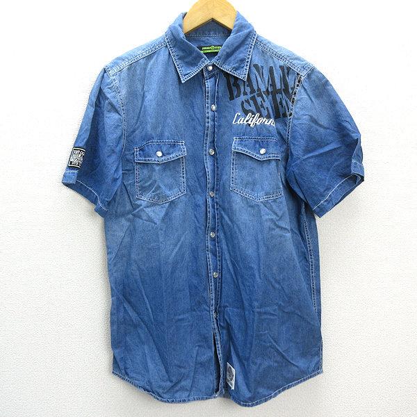 k□バナナセブン/BANANA SEVEN 半袖デニムウエスタンシャツ【L】MENS 